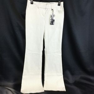 NWT Express Womens Pinstripe White Editor Flare Pa